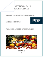 La Nutricion en La Adolescencia