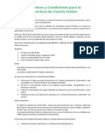 Terminos y Condiciones de La Apertura de Caja de Ahorro