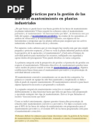 Mejores Prácticas para La Gestión de Mantenimiento