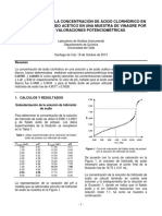 Determinación de La Concentración de Ácido Clorhídrico en Una Solución y Ácido Acético en Una Muestra de Vinagre Por Medio de Valoraciones Potenciométricas