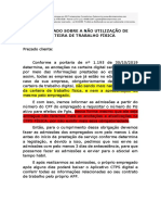 Comunicado Sobre A Não Utilização de Carteira de Trabalho Física