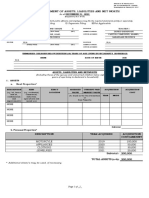 Sworn Statement of Assets, Liabilities and Net Worth: Joint Filing Separate Filing Not Applicable