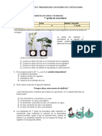 PRUEBA DIAGNÓSTICA DE CIENCIA Y TECNOLOGÍA 1er Grado