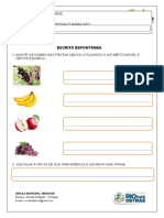 ATIVIDADE DIAGNÓSTICA MARÇO 2022 Frutas