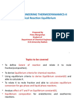 Chemical Engineering Thermodyanamics-Ii Chemical Reaction Equilibrium