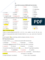 Unit 12: The Asian Games I. Choose The Underlined Part That Is Pronounced Differently From The Others