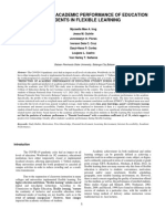 Predictors of Academic Performance of Education Students in Flexible Learning