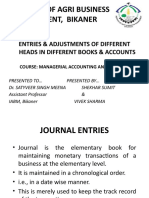 Entries and Adjustments in Different Books of Accounts