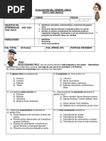 Prueba de Lenguaje SEXTO Género Lírico