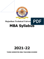 MBA Syllabus: Rajasthan Technical University, Kota