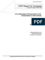 CRS REPORT FOR CONGRESS (Updated 5/12/2006) U.S. Citizenship of Persons Born in U.S. To Alien Parents RL33079 - 2006may12