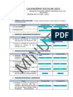 Calendário Escolar 2022 - Projeto