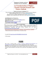 A Study On Transformation of Higher Education System: Present Scenario and Future Outlook