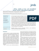 Characterization of ATPase Activity of Free and Immobilized Chromatophore Membrane Vesicles of Rhodobacter Sphaeroides