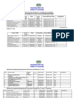 IOT Dept's Final Exam Schedule of 2nd and 3rd