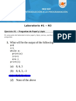 Laboratorio #1 - N3: Ejercicio #1 - Preguntas de Papel y Lápiz