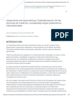 Mediciones Antropométricas. Estandarización de Las Técnicas de Medición, Actualizada Según Parámetros Internacionales - Ciencias Del Ejercicio