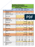 Building Estimation: Quantity Sheet Residential Building Estimate (2 Nos)