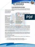 Acta de Recepción de Obra