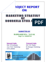 Mkting Strategy of Rulkele Steel Plant