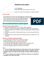 Badminton Rules and Schedule