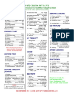 C-172 Cessna Skyhawk Quick Reference Normal Operating Checklist