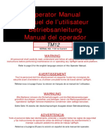 Operator Manual Manuel de L'utilisateur Betriebsanleitung Manual Del Operador