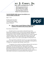 Robert Corry Letter To Colorado Attorney General John Suthers Re: Medical Marijuana Legislation HB 1284 and SB 109