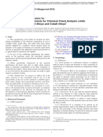 General Requirements For Chemical Check Analysis Limits For Nickel, Nickel Alloys and Cobalt Alloys