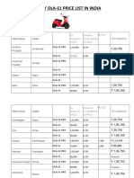 OLA - S1 Pro + OLA - S1 PRICE LIST