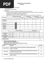 Informe Evaluacion Semestral Tercero Basico