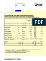 Propriétés Du Gaz Naturel Distribué en Suisse