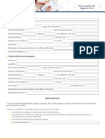 Formulario de Solicitud Matrimonio Civil