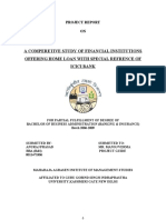 A Comperetive Study of Financial Institutions Offering Home Loan With Special Refrence of Icici Bank