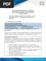 Guía de Actividades y Rúbrica de Evaluación - Fase 1 - Evaluación Inicial - Fundamentos de La Gestión de Proyectos.