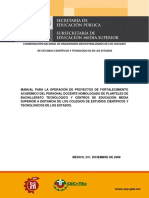 Manual para La Operación de Proyectos de Fortalecimiento Del Personal