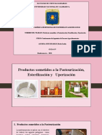 Productos Sometidos A Pasteurización, Esterilización y Uperización