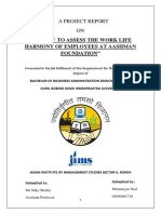 A Study To Assess The Work Life Harmony of Employees at Aashman Foundation