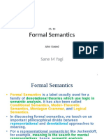 Formal Semantics: Sane M Yagi