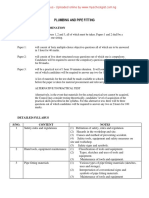 Plumbing and Pipe Fitting: Scheme of The Examination