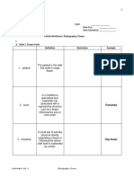 I. A. Table 1: Flower Parts Illustration Example: Systematics Act. 3 Phytography: Flower