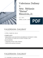 Valeriana Dalisay v. Atty. Melanio "Batas" Mauricio, JR.: A.C. 5655 APRIL 22,2005 JANUARY 23, 2006