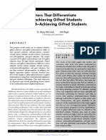 Factors: That Differentiate Underachieving Gifted Students From High-Achieving Gifted Students