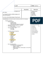 Lesson Plan Class: 3M Date:: Learning Objectives Standards Materials