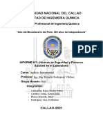 Informe 1 Normas de Seguridad y Primeros Auxilios en El Laboratorio