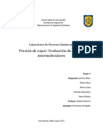 Informe de Laboratorio Termodinámica 1. Curvas de Presión de Vapor