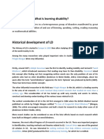 Historical Development of LD: What Is Learning Disability?