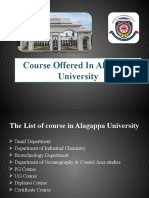 Course Offered in Alagappa University