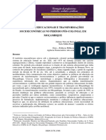 Políticas Educacionais E Transformações Socioeconómicas No Período Pós-Colonial em Moçambique