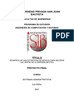 Desarrollar Una Estrategia de Negocio para Mejorar Las Ventas de La Empresa Infotec